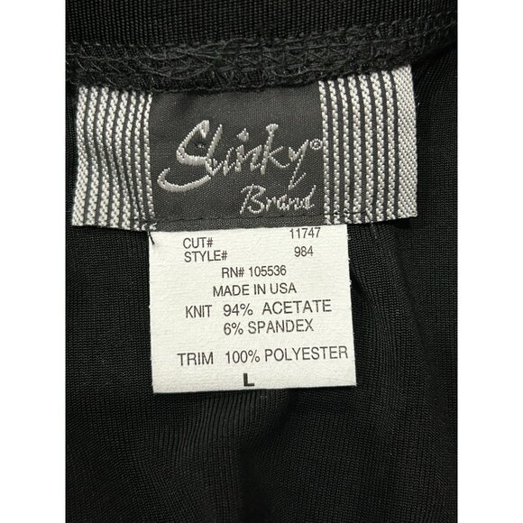 Slinky Brand Black Fringe Asymmetrical Skirt With Grommet Detail L - Picture 5 of 9